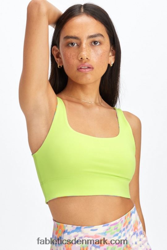 Fabletics Kvinder harlyn vendbar midi sports-bh med medium slagkraft PNX2T1850 new wave blomster/spire