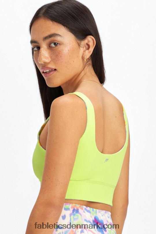 Fabletics Kvinder harlyn vendbar midi sports-bh med medium slagkraft PNX2T1850 new wave blomster/spire
