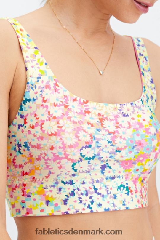Fabletics Kvinder harlyn vendbar midi sports-bh med medium slagkraft PNX2T1852 patchwork daisy/marmor pink