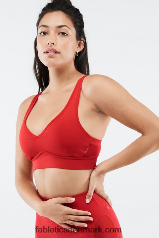 Fabletics Kvinder khloe medium impact sports bh PNX2T1893 rødt æble