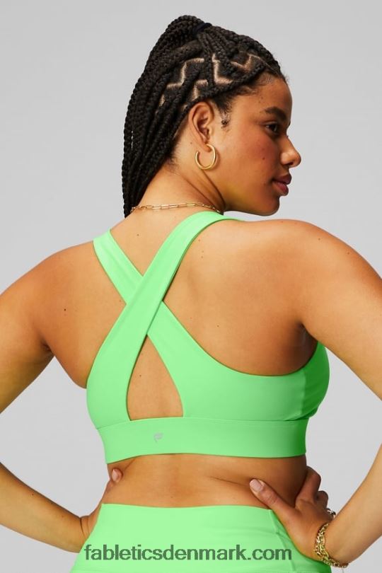 Fabletics Kvinder oasis twist sports bh 104 PNX2T1697 mintglødende neon