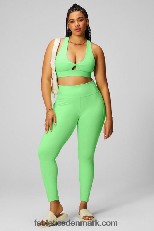 Fabletics Kvinder oasis twist sports bh 104 PNX2T1697 mintglødende neon