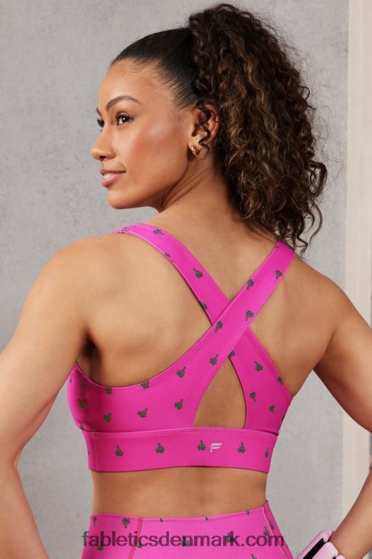 Fabletics Kvinder oasis twist sports bh 105 PNX2T1702 pink escape palm palme
