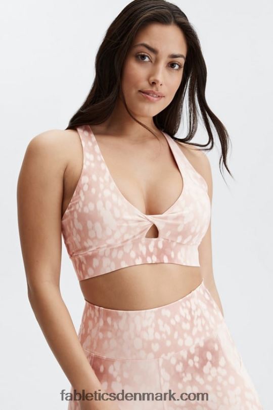 Fabletics Kvinder oasis twist sports bh 108 PNX2T1718 sand plettet