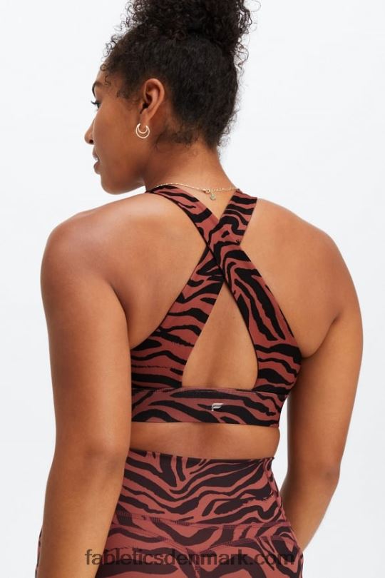 Fabletics Kvinder oasis twist sports bh 109 PNX2T1720 mahogni zebraslag
