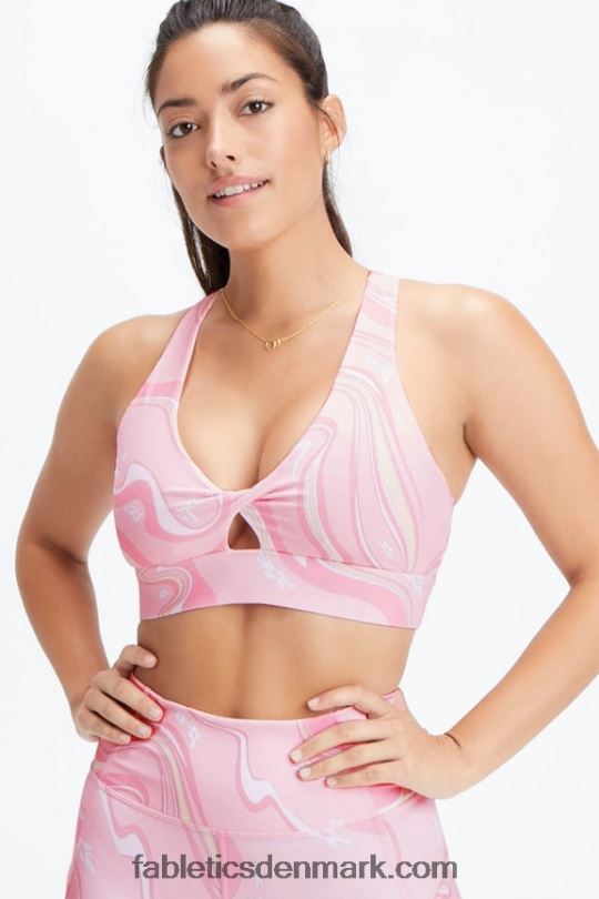 Fabletics Kvinder oasis twist sports bh 109 PNX2T1722 guava marmor tusindfryd