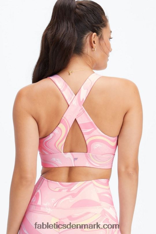 Fabletics Kvinder oasis twist sports bh 109 PNX2T1722 guava marmor tusindfryd