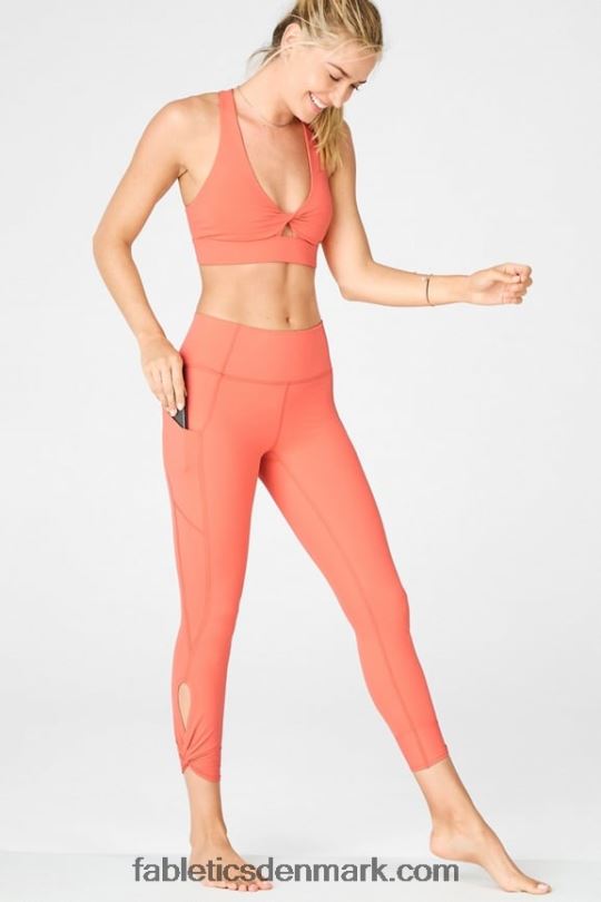Fabletics Kvinder oasis twist sports bh 111 PNX2T1731 koral dis
