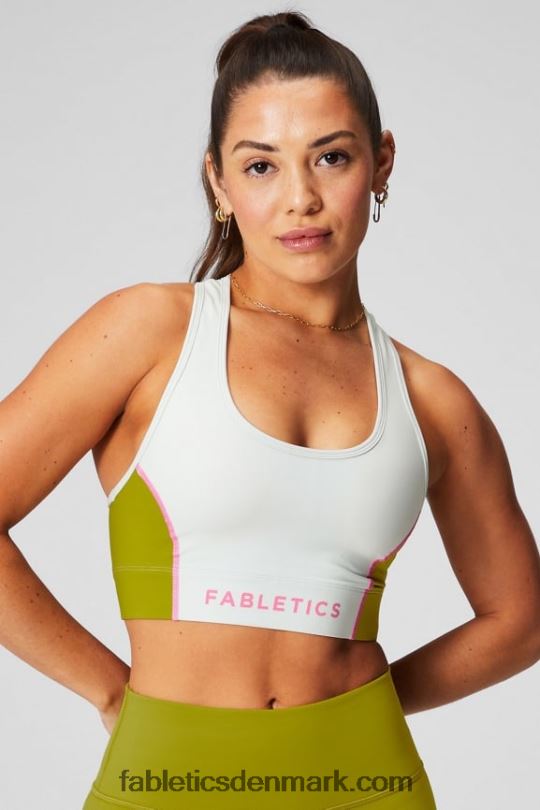 Fabletics Kvinder on-the-go medium impact sports bh 112 PNX2T1739 myntegrå/olivenlund