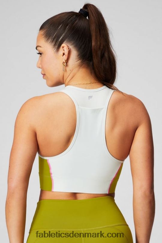 Fabletics Kvinder on-the-go medium impact sports bh 112 PNX2T1739 myntegrå/olivenlund