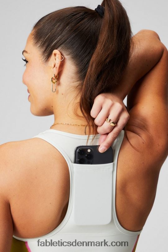 Fabletics Kvinder on-the-go medium impact sports bh 112 PNX2T1739 myntegrå/olivenlund