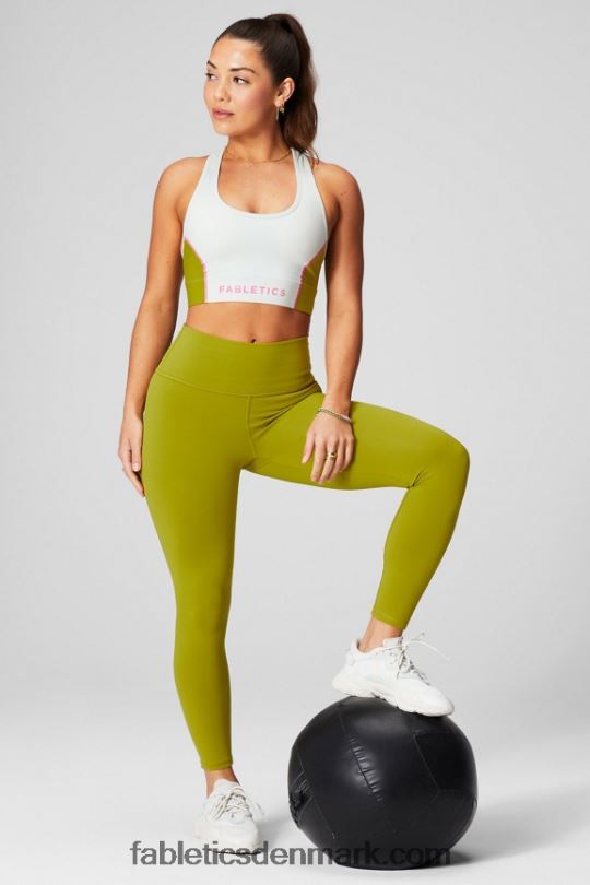 Fabletics Kvinder on-the-go medium impact sports bh 112 PNX2T1739 myntegrå/olivenlund