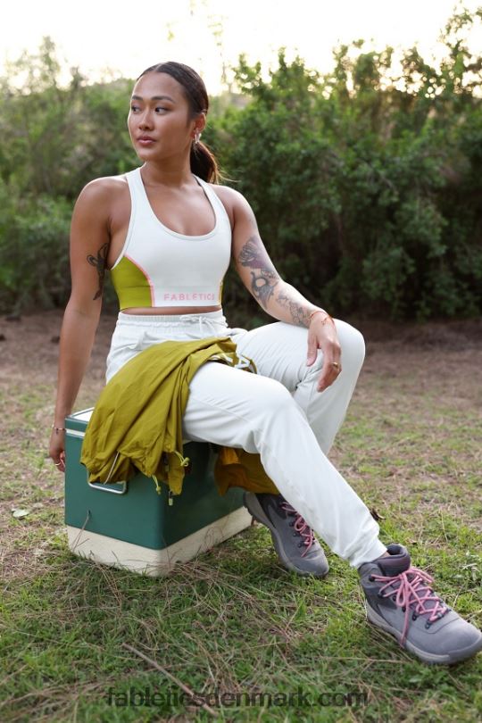 Fabletics Kvinder on-the-go medium impact sports bh 112 PNX2T1739 myntegrå/olivenlund