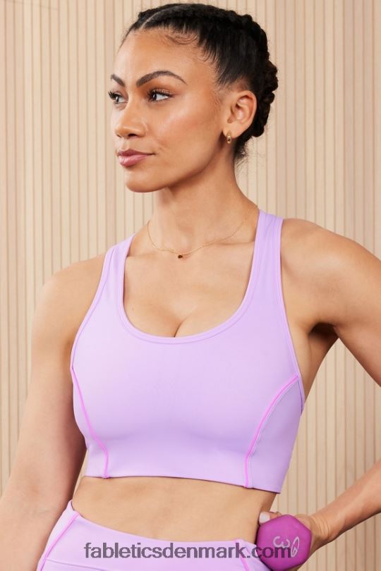 Fabletics Kvinder on-the-go medium impact sports bh 112 PNX2T1743 lilla cosmo/pink escape