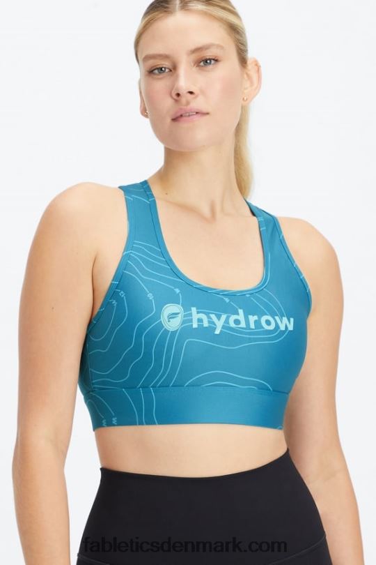 Fabletics Kvinder on-the-go medium impact sports bh 113 PNX2T1747 hydrow mørkeblå batymetri