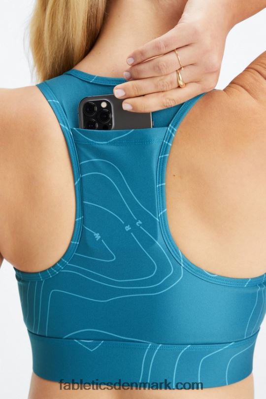 Fabletics Kvinder on-the-go medium impact sports bh 113 PNX2T1747 hydrow mørkeblå batymetri