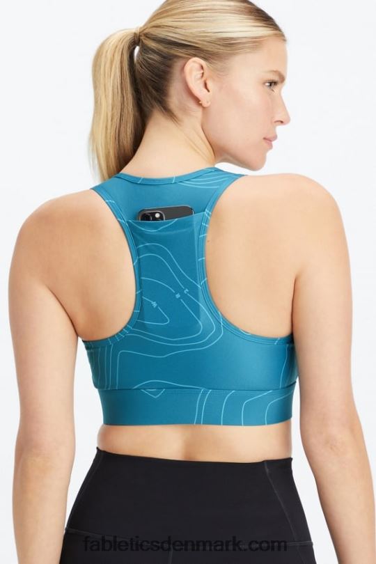 Fabletics Kvinder on-the-go medium impact sports bh 113 PNX2T1747 hydrow mørkeblå batymetri