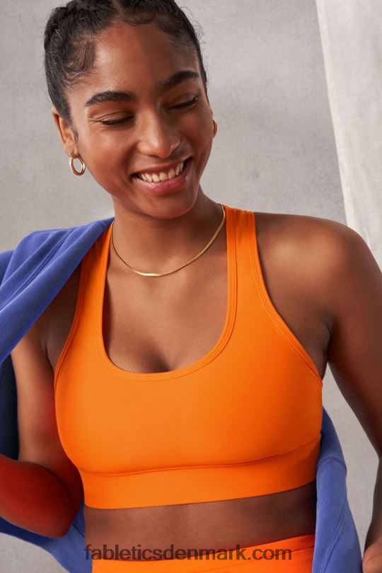 Fabletics Kvinder on-the-go medium impact sports bh 114 PNX2T1749 blinke orange