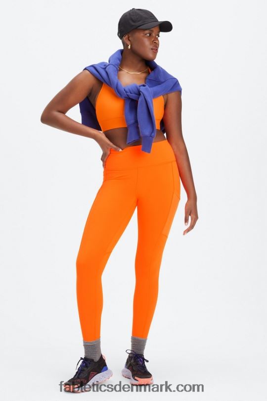 Fabletics Kvinder on-the-go medium impact sports bh 114 PNX2T1749 blinke orange