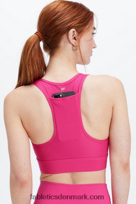 Fabletics Kvinder on-the-go medium impact sports bh 114 PNX2T1751 plys pink