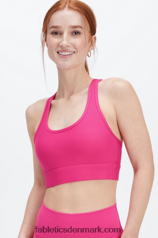Fabletics Kvinder on-the-go medium impact sports bh 114 PNX2T1751 plys pink