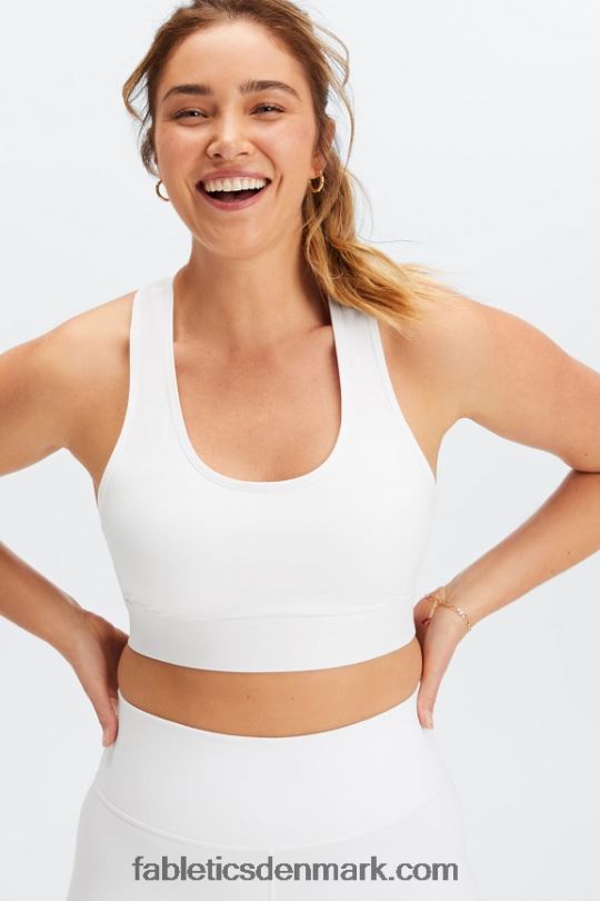 Fabletics Kvinder on-the-go medium impact sports bh 115 PNX2T1754 lyse hvid