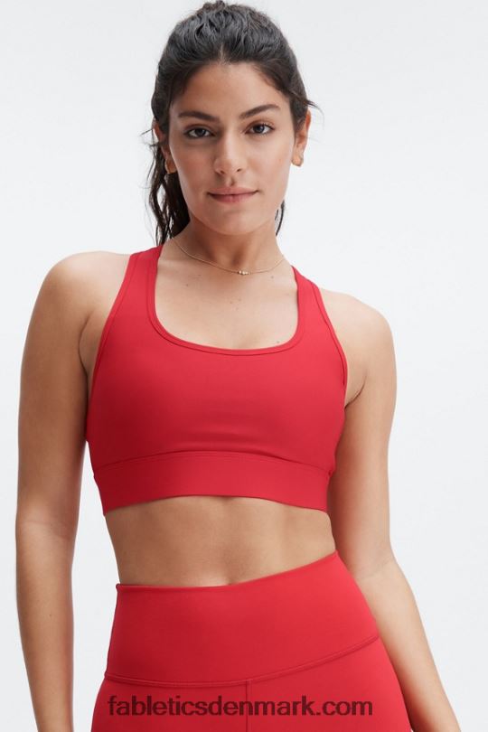 Fabletics Kvinder on-the-go medium impact sports bh 115 PNX2T1760 haute rød