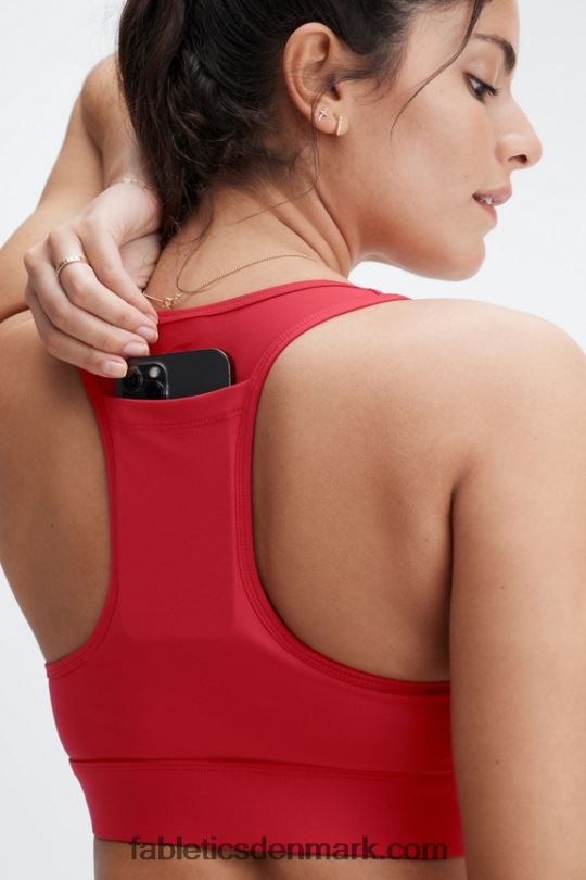 Fabletics Kvinder on-the-go medium impact sports bh 115 PNX2T1760 haute rød