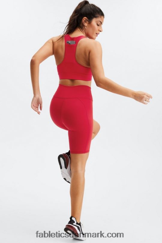 Fabletics Kvinder on-the-go medium impact sports bh 115 PNX2T1760 haute rød