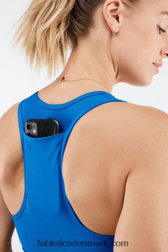 Fabletics Kvinder on-the-go medium impact sports bh 117 PNX2T1768 elektrisk blå