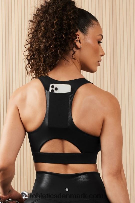 Fabletics Kvinder on-the-go midi medium impact sports bh 127 PNX2T1820 sort tågefolie