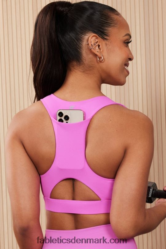 Fabletics Kvinder on-the-go midi medium impact sports bh 127 PNX2T1821 lyserød flugt
