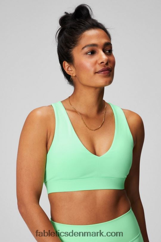 Fabletics Kvinder on-the-go midi medium impact sports bh 127 PNX2T1822 sukkeret lime