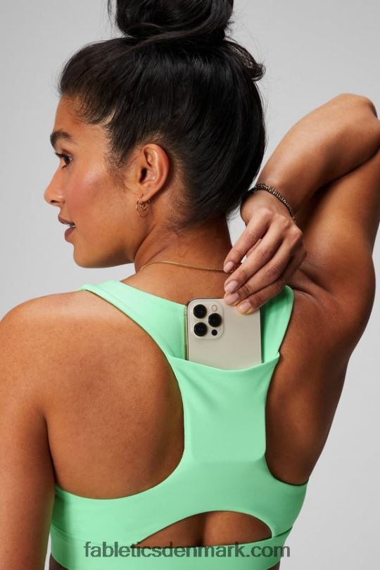 Fabletics Kvinder on-the-go midi medium impact sports bh 127 PNX2T1822 sukkeret lime