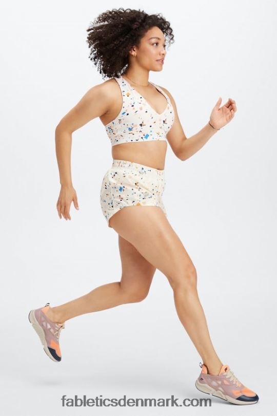 Fabletics Kvinder on-the-go midi medium impact sports bh 129 PNX2T1830 terrazzo/reflekterende logo