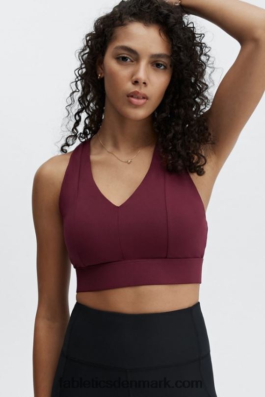Fabletics Kvinder on-the-go midi medium impact sports bh 129 PNX2T1834 portvin/portvinslogo