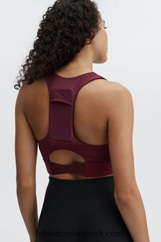 Fabletics Kvinder on-the-go midi medium impact sports bh 129 PNX2T1834 portvin/portvinslogo