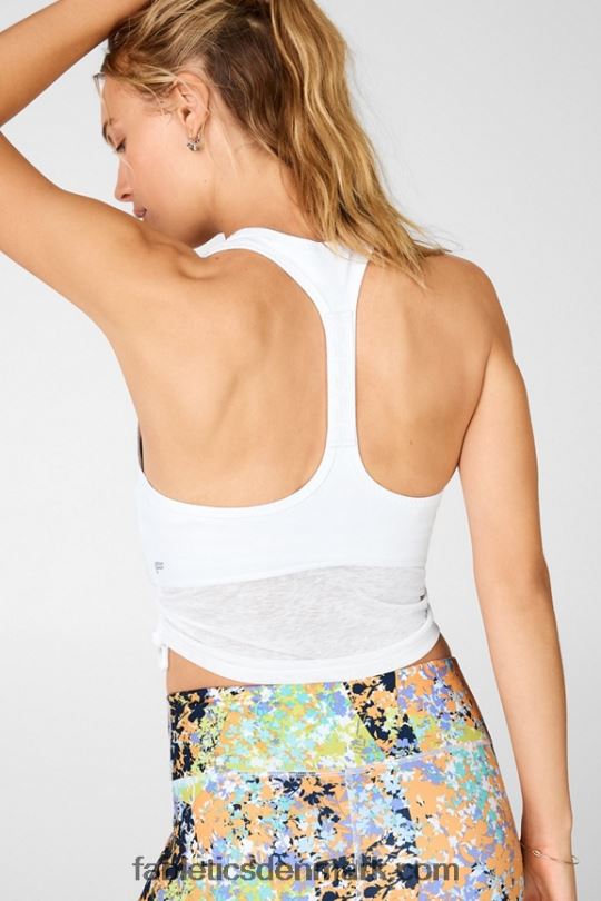 Fabletics Kvinder ryan midi logo sports bh PNX2T1925 hvid/hvid logo