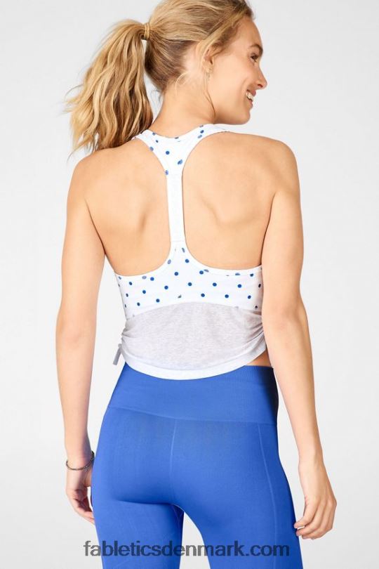 Fabletics Kvinder ryan midi logo sports bh PNX2T1926 hvid baja logo prik