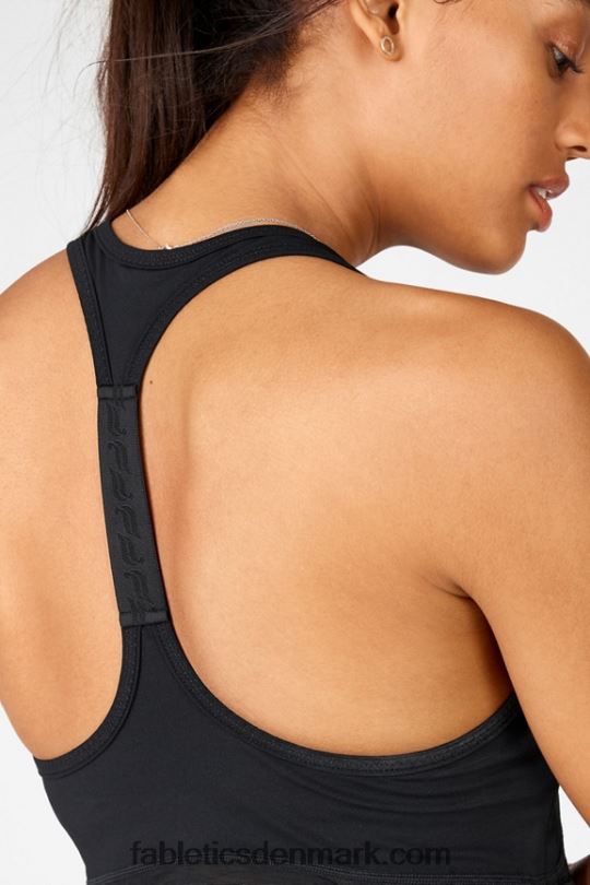 Fabletics Kvinder ryan midi logo sports bh PNX2T1927 sort logo