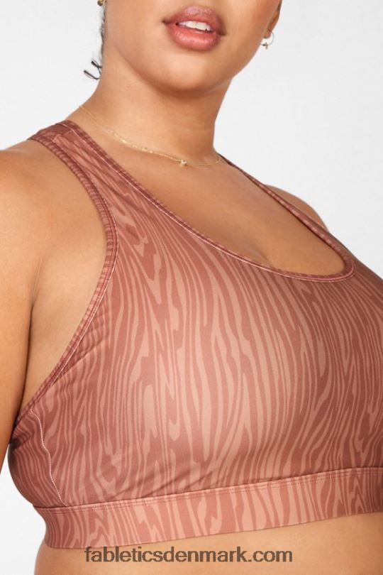 Fabletics Kvinder salvie printet medium impact sports bh PNX2T1919 trækorn