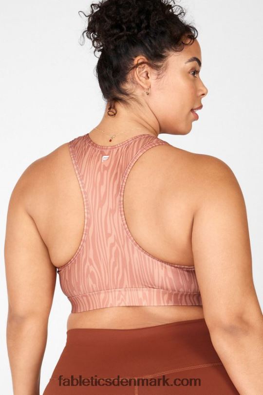 Fabletics Kvinder salvie printet medium impact sports bh PNX2T1919 trækorn
