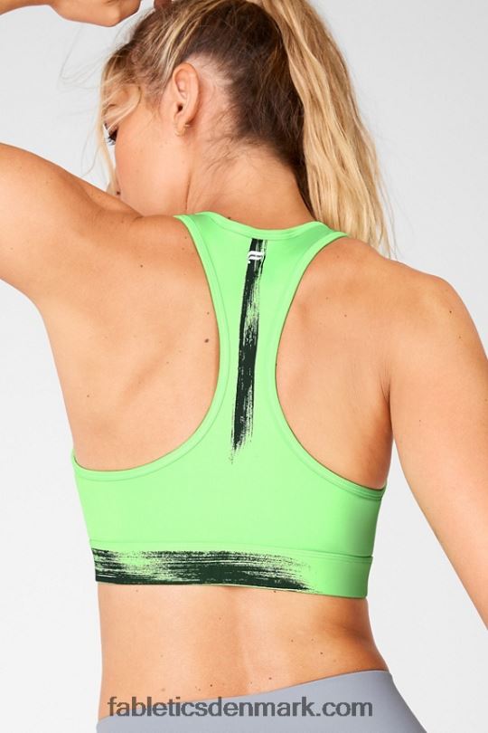 Fabletics Kvinder salvie printet medium impact sports bh PNX2T1941 parakit/penselstrøg