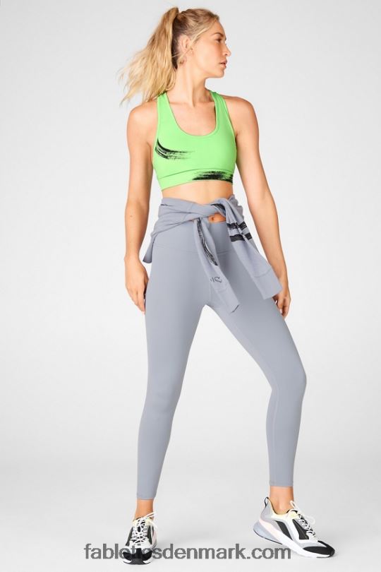 Fabletics Kvinder salvie printet medium impact sports bh PNX2T1941 parakit/penselstrøg