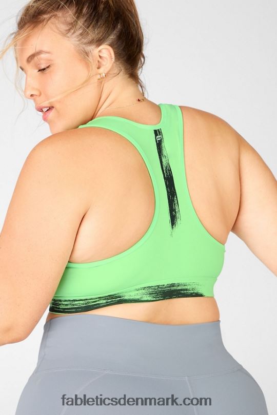 Fabletics Kvinder salvie printet medium impact sports bh PNX2T1942 parakit/penselstrøg