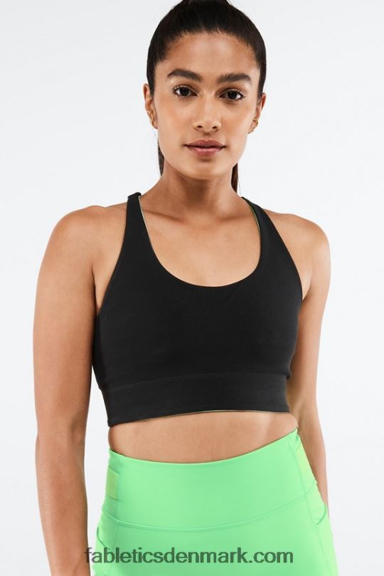 Fabletics Kvinder simone sculptknit vendbar sports-bh PNX2T1863 sort/springblad