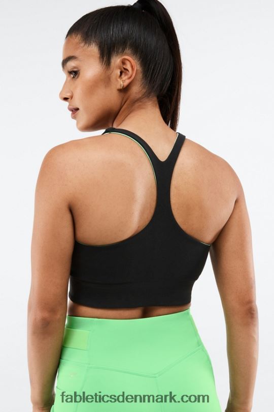 Fabletics Kvinder simone sculptknit vendbar sports-bh PNX2T1863 sort/springblad