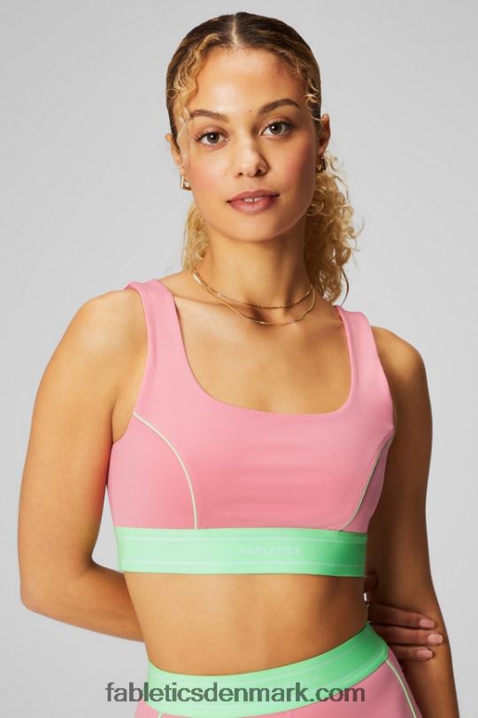 Fabletics Kvinder sports-bh med medium slagpåvirkning PNX2T1815 rouge blush/sukkerlime