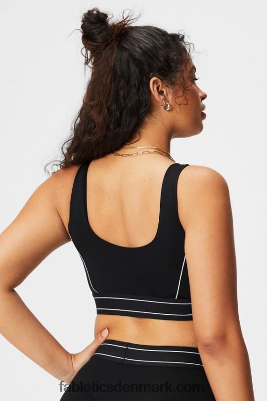Fabletics Kvinder sports-bh med medium slagpåvirkning PNX2T1816 sort/klassisk hvid logo