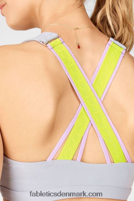 Fabletics Kvinder vera medium impact sports bh PNX2T1931 dis grå/citron/himmellilla